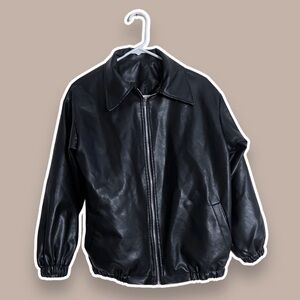 Oversized Faux Leather Jacket